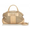 Gucci Vintage - Diamante Horsebit Catherine Satchel Bag - Brown - Leather Handbag - Luxury High Quality