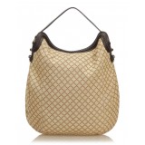 Gucci Vintage - Diamante Jacquard Hobo Bag - Brown - Leather Handbag - Luxury High Quality