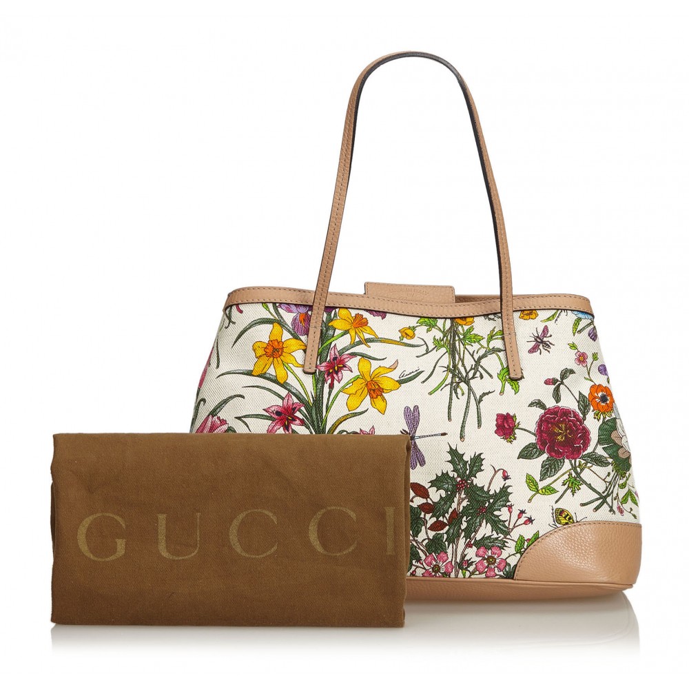Gucci Nice Tote Floral Printed Leather Small at 1stDibs