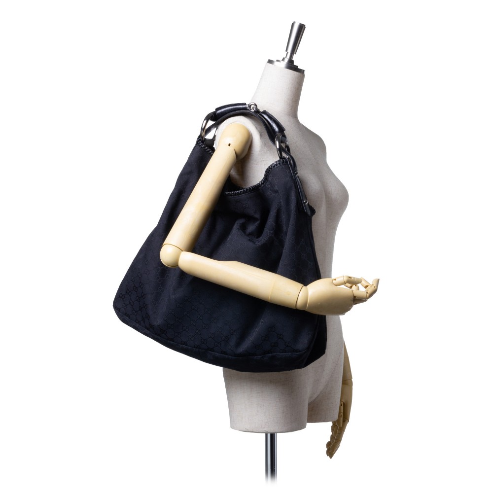 Gucci Vintage - Large GG Horsebit Hobo Bag - Black - Leather Handbag - Luxury High Quality ...
