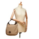 Gucci Vintage - Diamante Jacquard Hobo Bag - Brown - Leather Handbag - Luxury High Quality