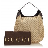 Gucci Vintage - Diamante Jacquard Hobo Bag - Brown - Leather Handbag - Luxury High Quality