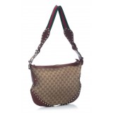 Gucci Vintage - Large Guccissima Pelham Studded Messenger Bag - Brown - Leather Handbag - Luxury High Quality