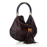 Gucci Vintage - Leather Indy Satchel Bag - Black - Leather Handbag - Luxury High Quality