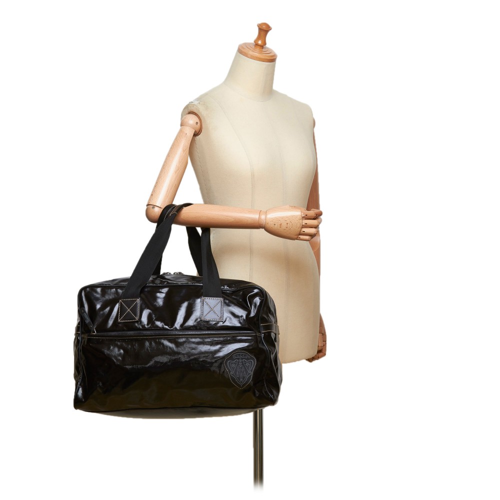 Gucci Vintage - Coated Canvas Travel Bag - Black - Leather Handbag - Luxury High Quality - Avvenice