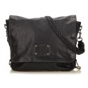 Gucci Vintage - Leather Crest Chain Messenger Bag - Nero - Borsa in Pelle - Alta Qualità Luxury