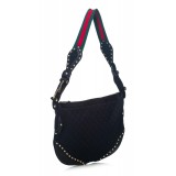 Gucci Vintage - Medium Studded Pelham Hobo Bag - Black - Leather Handbag - Luxury High Quality