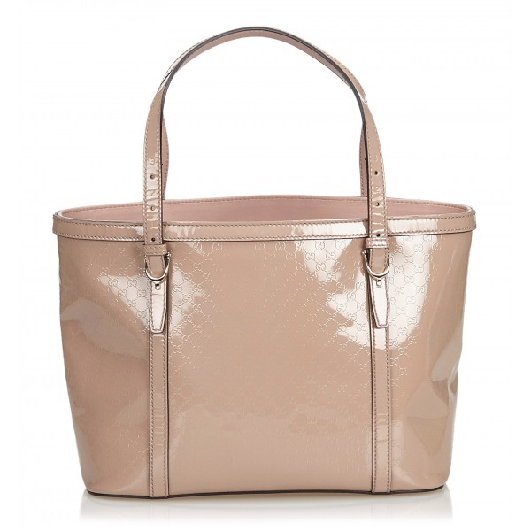 Gucci Vintage - Microguccissima Patent Leather Tote Bag - Pink - Leather Handbag - Luxury High Quality
