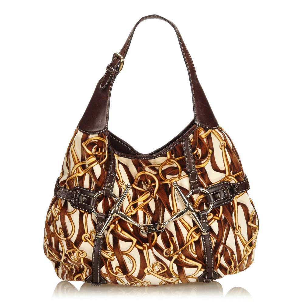 Gucci Vintage - Velour Horsebit Hobo Bag - Brown - Leather Handbag - Luxury  High Quality - Avvenice