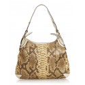 Gucci Vintage - Python Leather Horsebit Creole Shoulder Bag - Brown - Leather Handbag - Luxury High Quality