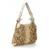Gucci Vintage - Python Leather Horsebit Creole Shoulder Bag - Brown - Leather Handbag - Luxury High Quality