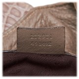 Gucci Vintage - Leather G Wave Shoulder Bag - Grey - Leather Handbag - Luxury High Quality