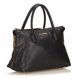 Miu Miu Vintage - Leather Handbag Bag - Black - Leather Handbag - Luxury High Quality