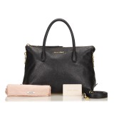 Miu Miu Vintage - Leather Handbag Bag - Black - Leather Handbag - Luxury High Quality