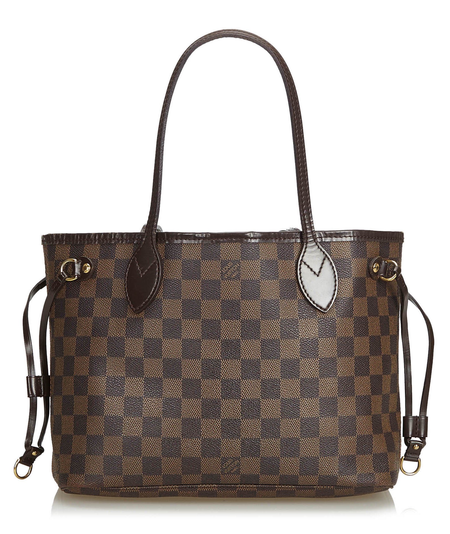 Vintage Louis Vuitton Damier Ebene Brown Neverfull Canvas and