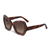 Céline - Butterfly Sunglasses in Acetate and Crystals - Dark Havana - Sunglasses - Céline Eyewear