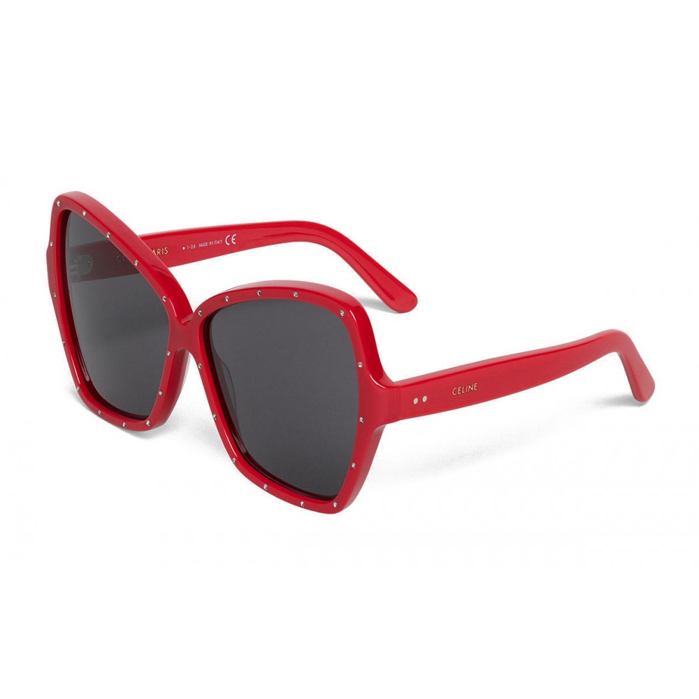 Céline - Butterfly Sunglasses in Acetate and Crystals - Red 