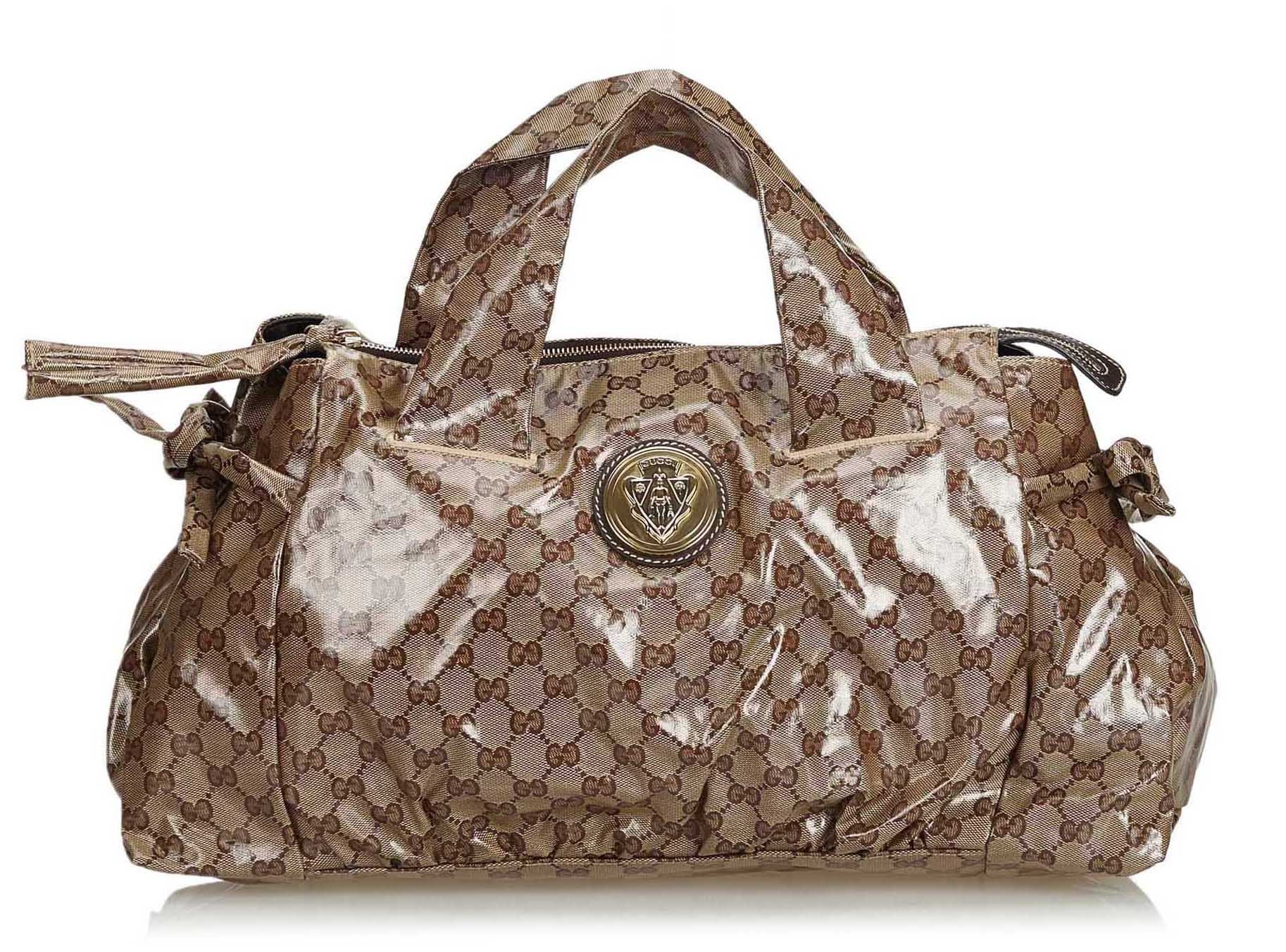 Gucci Beige Guccissima Leather Hysteria Large Top Handle Bag