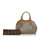 Gucci Vintage - Diamante Canvas Sukey Handbag Bag - Brown - Leather Handbag - Luxury High Quality
