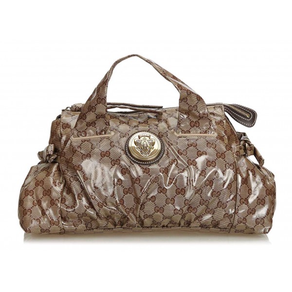 Gucci Vintage - GG Crystal Coated Canvas Hysteria Handbag Bag - Brown -  Leather Handbag - Luxury High Quality - Avvenice