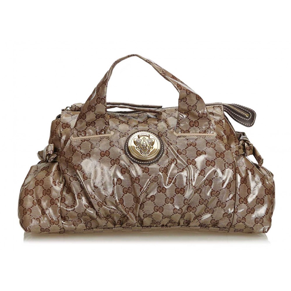 Gucci Vintage - GG Crystal Coated Canvas Hysteria Handbag Bag - Brown ...