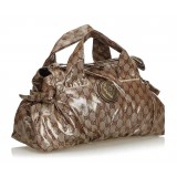 Gucci Vintage - GG Crystal Coated Canvas Hysteria Handbag Bag - Marrone - Borsa in Pelle - Alta Qualità Luxury