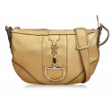 Gucci Vintage - Metallic Leather Horsebit Crossbody Bag - Gold - Leather Handbag - Luxury High Quality