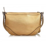 Gucci Vintage - Metallic Leather Horsebit Crossbody Bag - Gold - Leather Handbag - Luxury High Quality