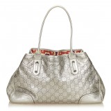 Gucci Vintage - Guccissima Leather Princy Tote Bag - Silver - Leather Handbag - Luxury High Quality