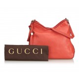 Gucci Vintage - Leather Marrakech Shoulder Bag - Rosso - Borsa in Pelle - Alta Qualità Luxury
