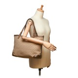 Gucci Vintage - Diamante Jacquard Tote Bag - Brown - Leather Handbag - Luxury High Quality