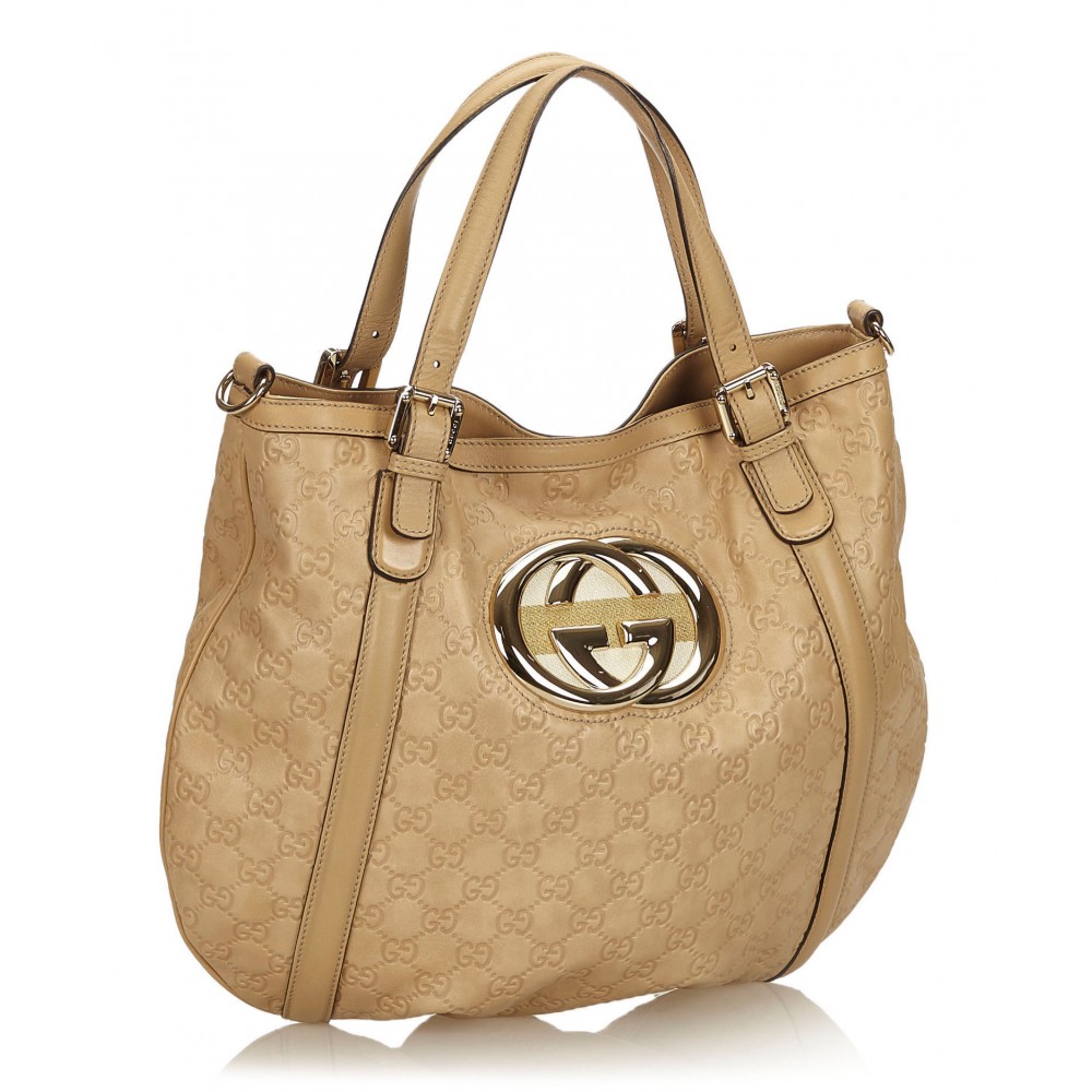 Gucci Vintage - Guccissima Britt Hobo Bag - Brown - Leather Handbag - Luxury High Quality - Avvenice