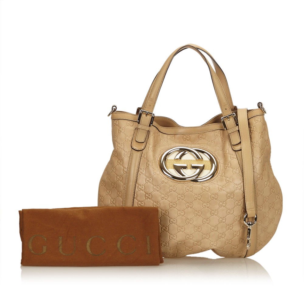 Gucci, Bags, Gucci Vintage New Britt Hobo Monogram Gg Canvas Purse Bag