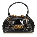 Gucci Vintage - Patent Leather Horsebit Wave Shoulder Bag - Nero - Borsa in Pelle - Alta Qualità Luxury