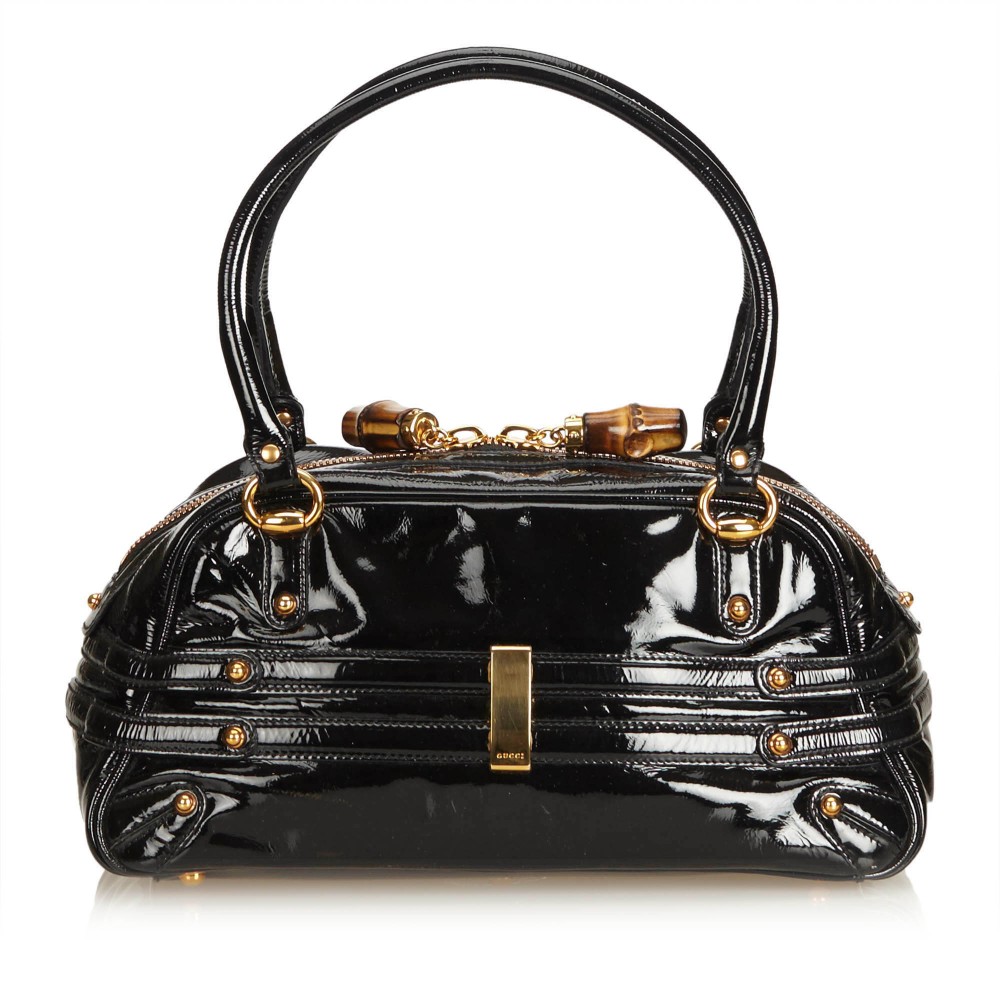 Gucci Vintage - Ostrich Bamboo Satchel Bag - Black - Leather Handbag -  Luxury High Quality - Avvenice