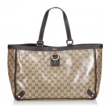 Gucci Vintage - GG Supreme Coated Canvas Abbey-D Ring Tote Bag - Brown - Leather Handbag - Luxury High Quality