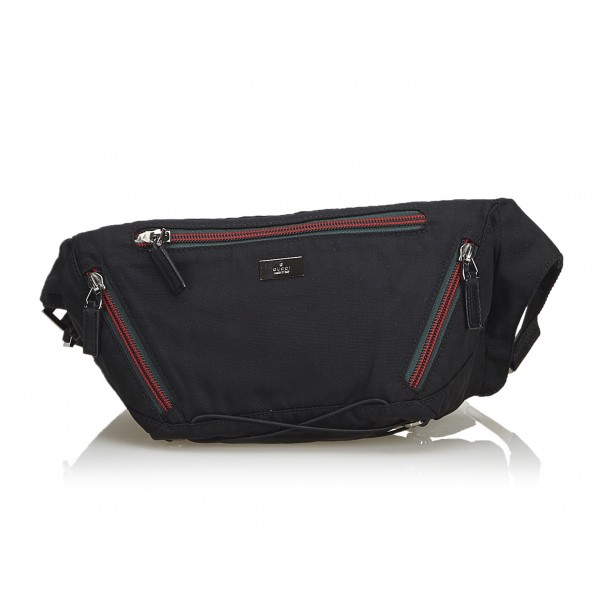 Gucci Vintage - Nylon Web Belt Bag - Black - Leather Handbag - Luxury High Quality