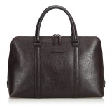 Gucci Vintage - Leather Boston Bag - Nero - Borsa in Pelle - Alta Qualità Luxury