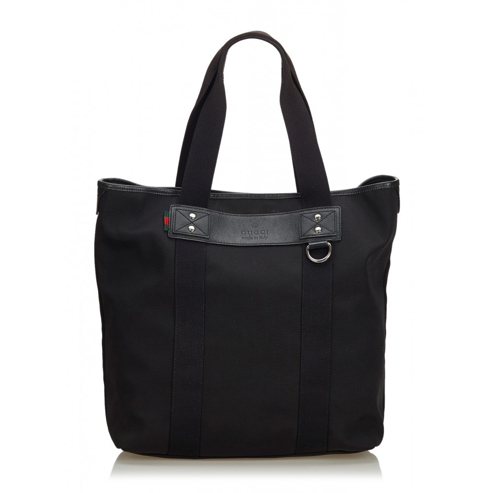 Gucci Vintage - Coated Canvas Tote Bag - Black - Leather Handbag - Luxury  High Quality - Avvenice