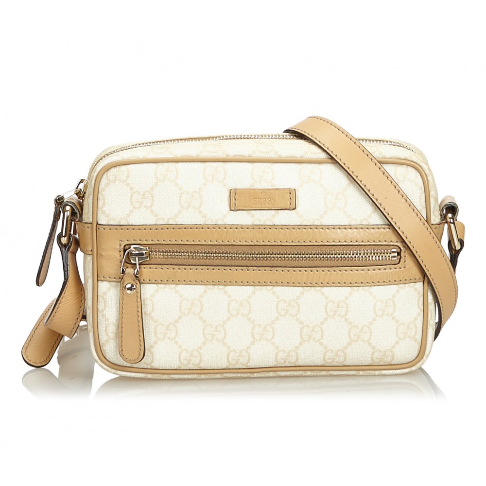 Gucci Vintage - GG Crossbody Bag - White - Leather Handbag - Luxury ...