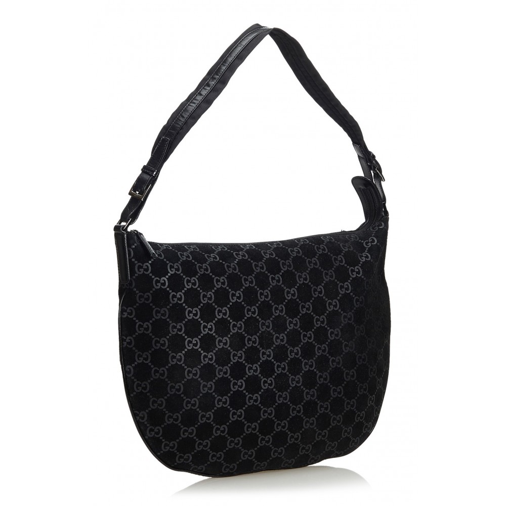 Hobo handbag Gucci Black in Suede - 31738772