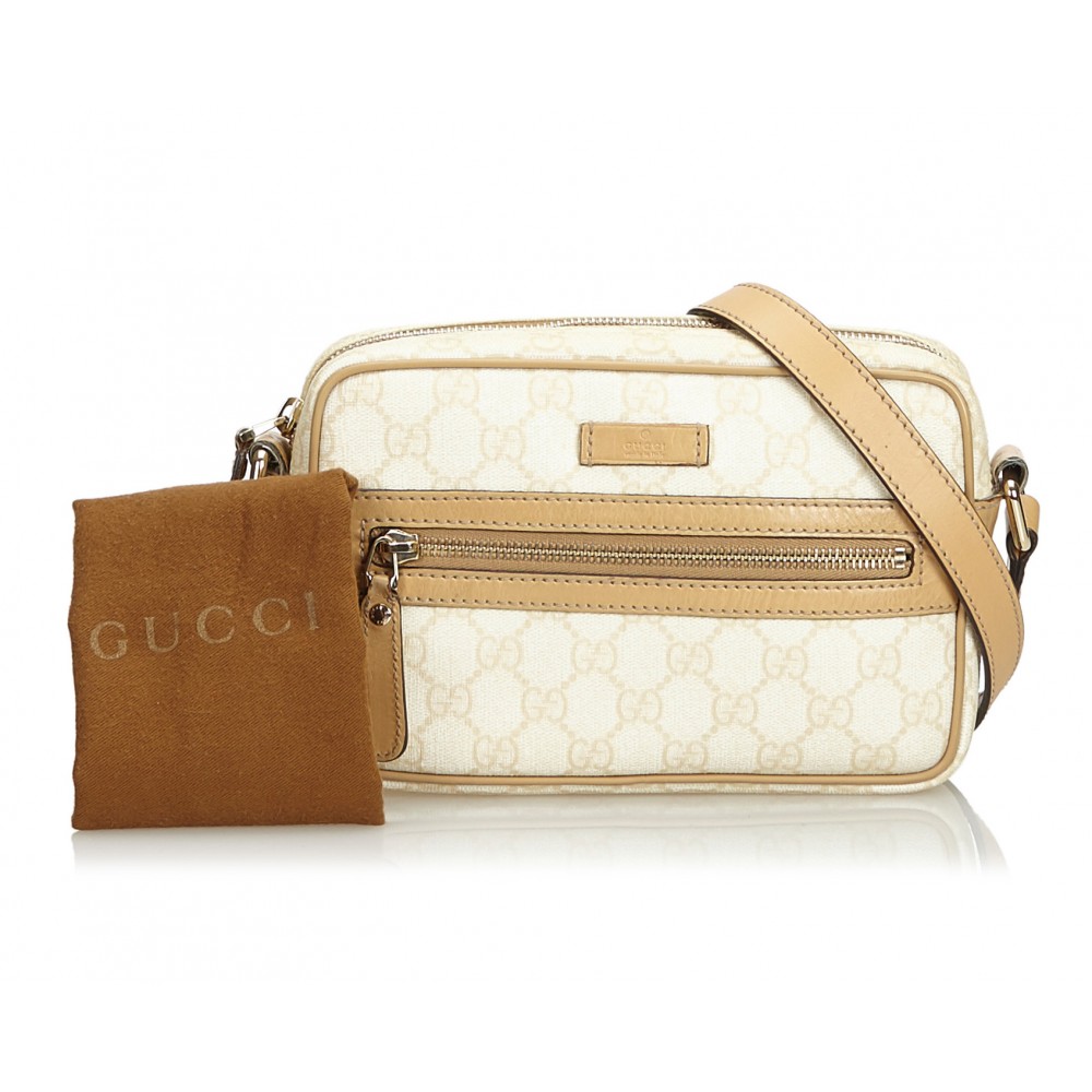 Gucci Vintage - GG Crossbody Bag - White - Leather Handbag - Luxury High Quality - Avvenice