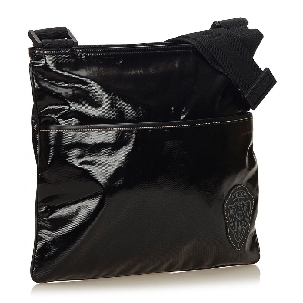 Gucci Vintage - Coated Canvas Crossbody Bag - Black - Leather Handbag - Luxury High Quality ...