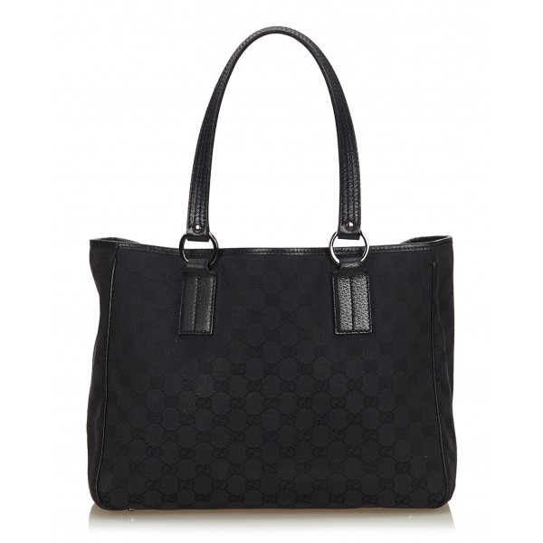Gucci Vintage - Guccissima Jacquard Tote Bag - Black - Leather Handbag - Luxury High Quality