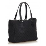 Gucci Vintage - Guccissima Jacquard Tote Bag - Black - Leather Handbag - Luxury High Quality