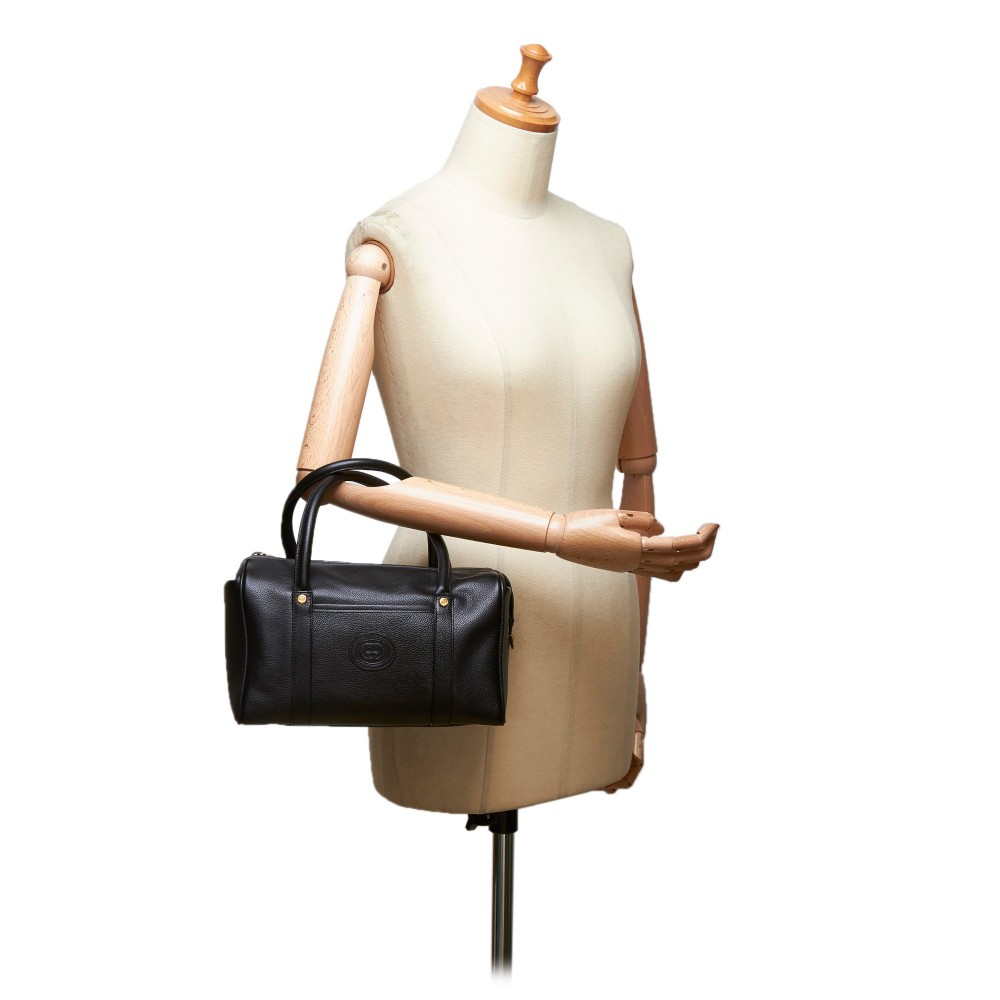 Gucci Vintage - Leather Boston Bag - Black - Leather Handbag
