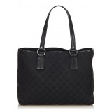 Gucci Vintage - Guccissima Jacquard Tote Bag - Black - Leather Handbag - Luxury High Quality