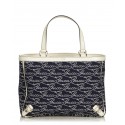 Gucci Vintage - Canvas Abbey Tote Bag - Blue - Leather Handbag - Luxury High Quality