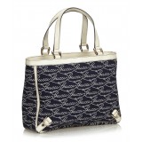 Gucci Vintage - Canvas Abbey Tote Bag - Blue - Leather Handbag - Luxury High Quality
