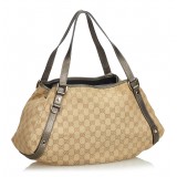 Gucci Vintage - GG Jacquard Pelham Tote Bag - Brown - Leather Handbag - Luxury High Quality